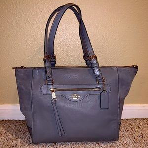 COPY - Coach Grey leather and suede tote